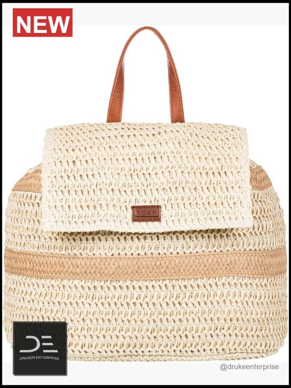 Straw Backpack, Casual Daypack, Travel, Lightweight, Eco-Friendly, Adjustable